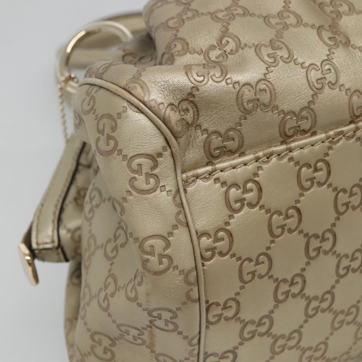 GUCCI GG Canvas Guccissima Tote Bag Leather 2way Gold Tone 223974 Auth BA1506