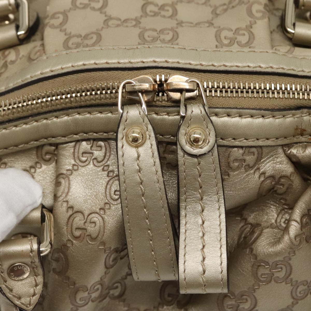 GUCCI GG Canvas Guccissima Tote Bag Leather 2way Gold Tone 223974 Auth BA1506