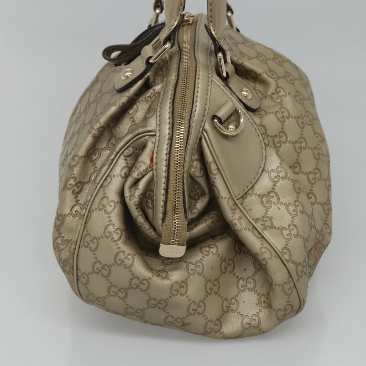 GUCCI GG Canvas Guccissima Tote Bag Leather 2way Gold Tone 223974 Auth BA1506