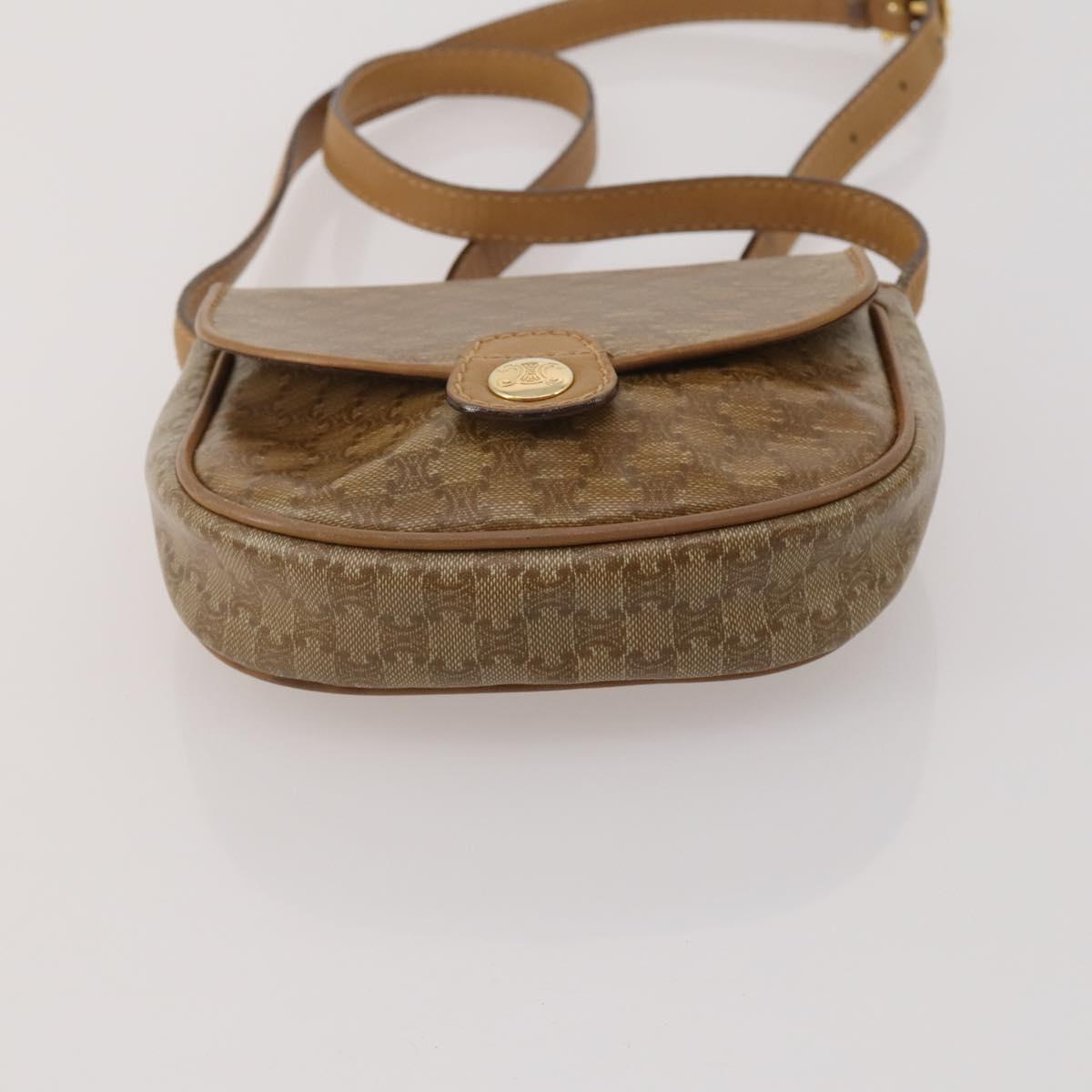 CELINE Macadam Shoulder Bag PVC 3 Set Brown Beige Auth BA15063
