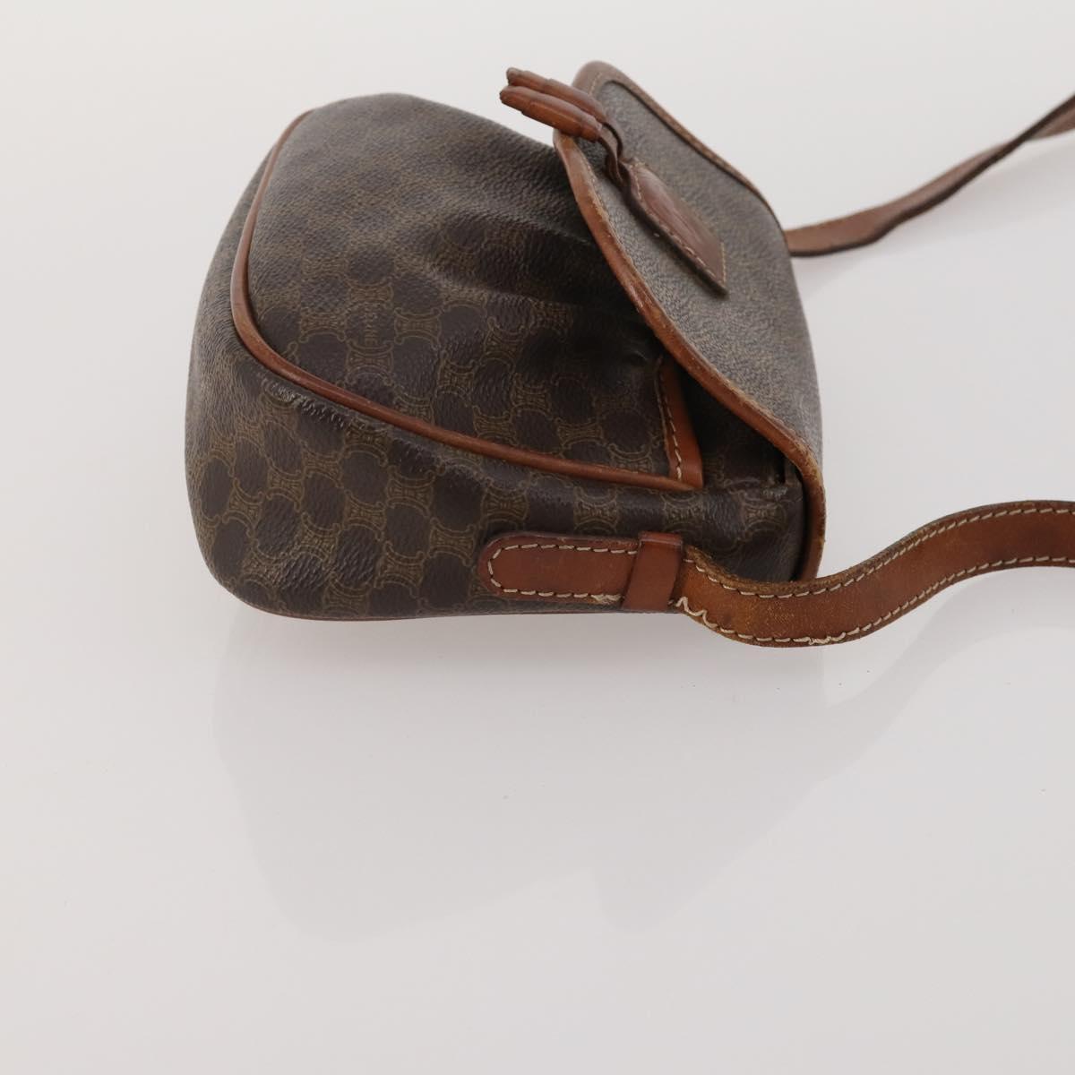 CELINE Macadam Shoulder Bag PVC 3 Set Brown Beige Auth BA15063