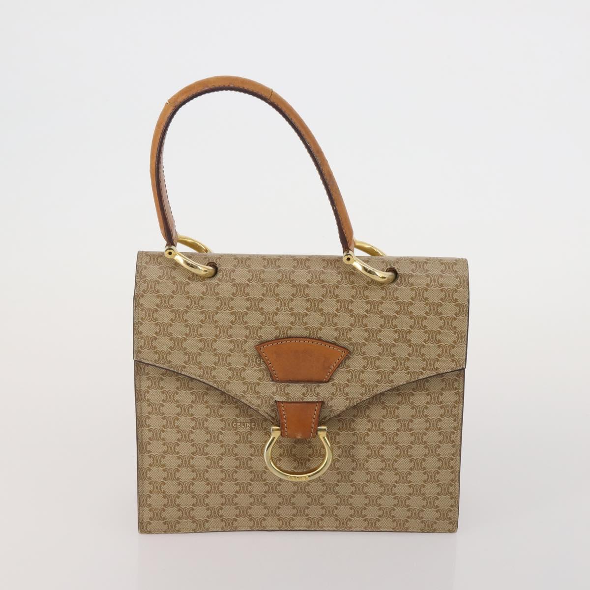 CELINE Macadam Shoulder Bag PVC 3 Set Brown Beige Auth BA15063