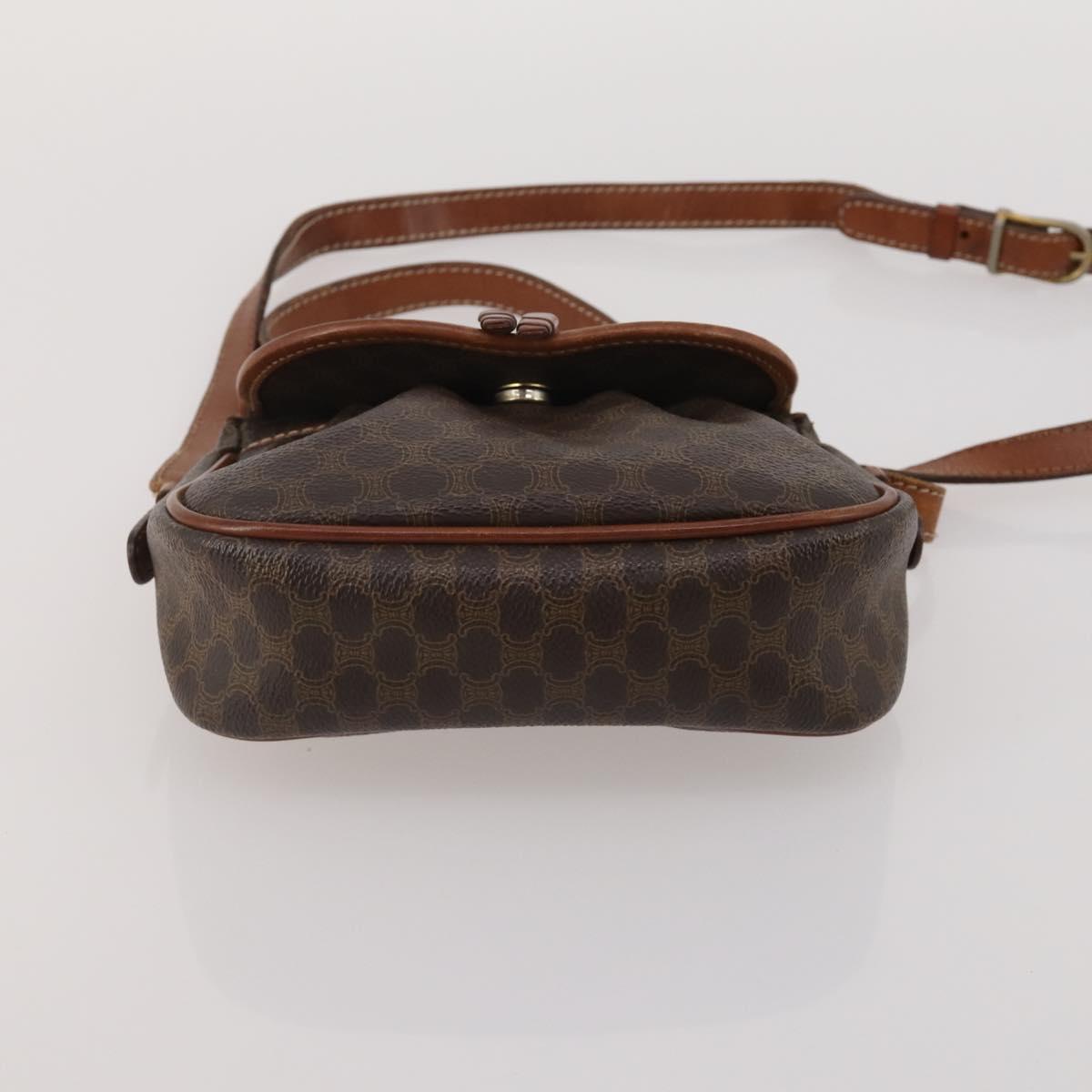 CELINE Macadam Shoulder Bag PVC 3 Set Brown Beige Auth BA15063
