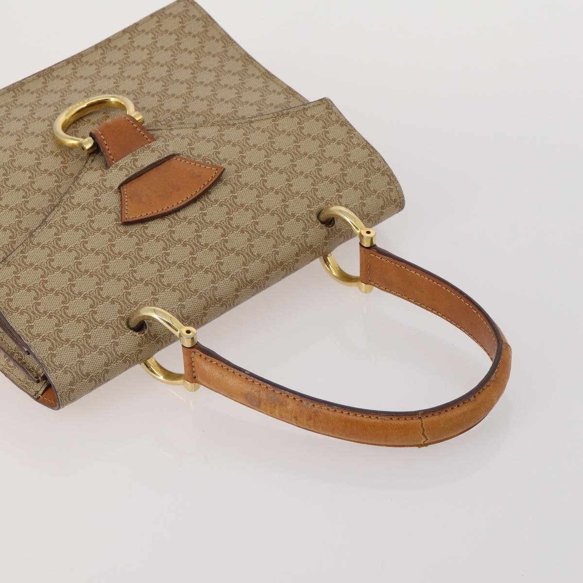 CELINE Macadam Shoulder Bag PVC 3 Set Brown Beige Auth BA15063