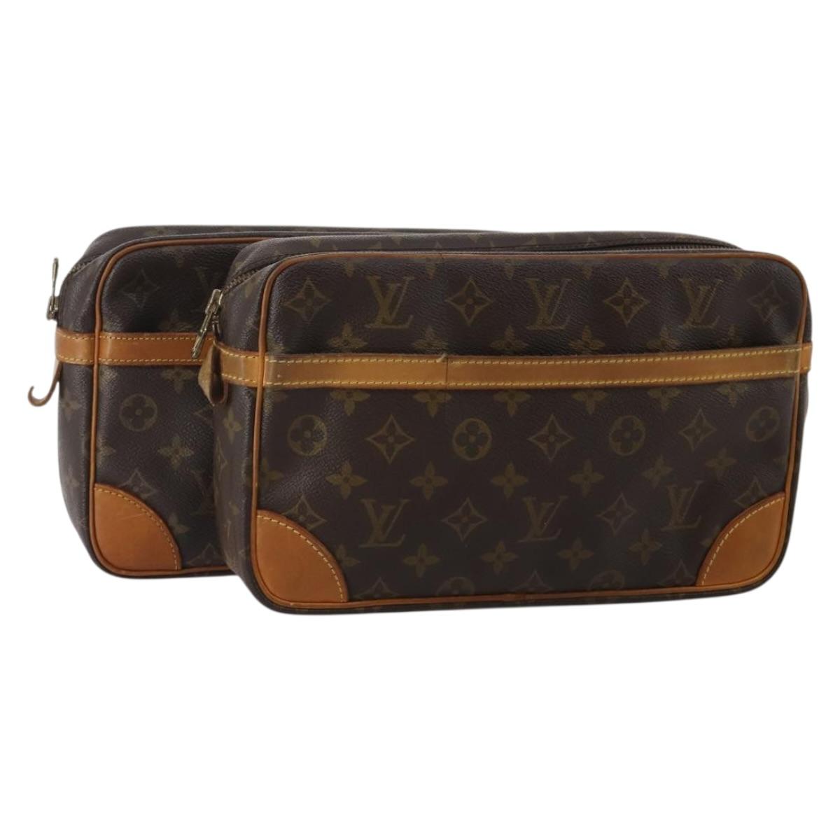 LOUIS VUITTON Monogram Compiegne 28 Clutch Bag 2 Set LV Auth BA15065