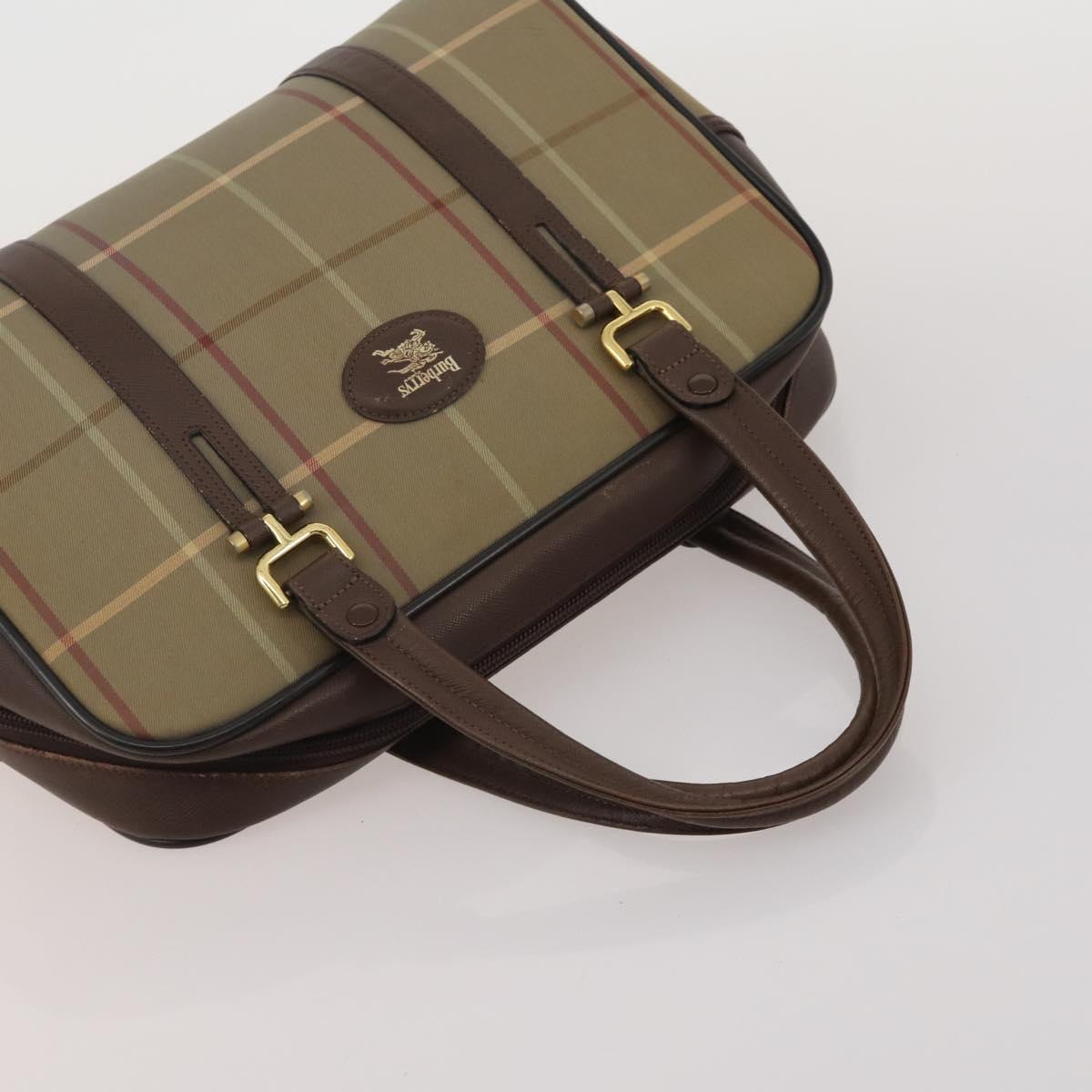 BURBERRY Shoulder Bag Hand Bag Canvas Leather 3 Set Navy Beige Auth BA15066