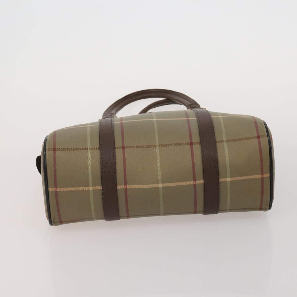 BURBERRY Shoulder Bag Hand Bag Canvas Leather 3 Set Navy Beige Auth BA15066