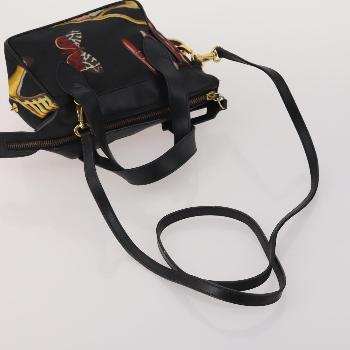 Salvatore Ferragamo Givenchy Hand Bag Canvas Nylon 3 Set Black Auth BA15068