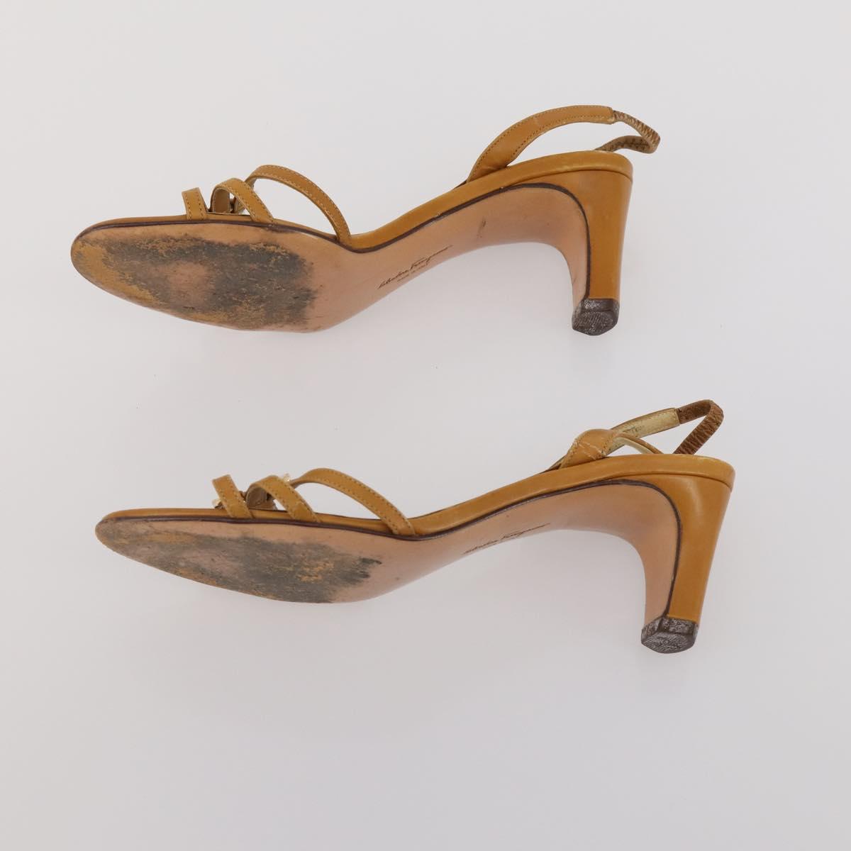 Salvatore Ferragamo Heel Pumps 2 Set Beige Black Auth BA15071