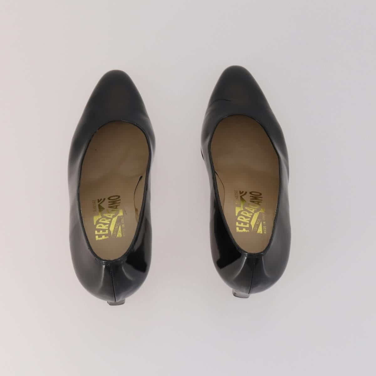 Salvatore Ferragamo Heel Pumps 2 Set Beige Black Auth BA15071