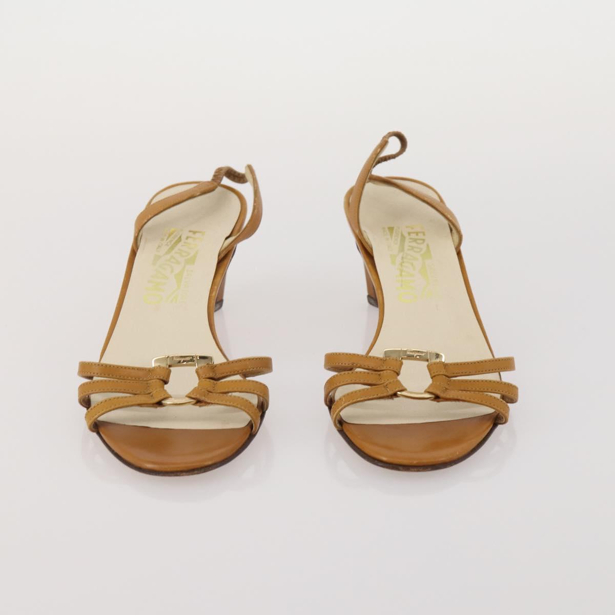 Salvatore Ferragamo Heel Pumps 2 Set Beige Black Auth BA15071