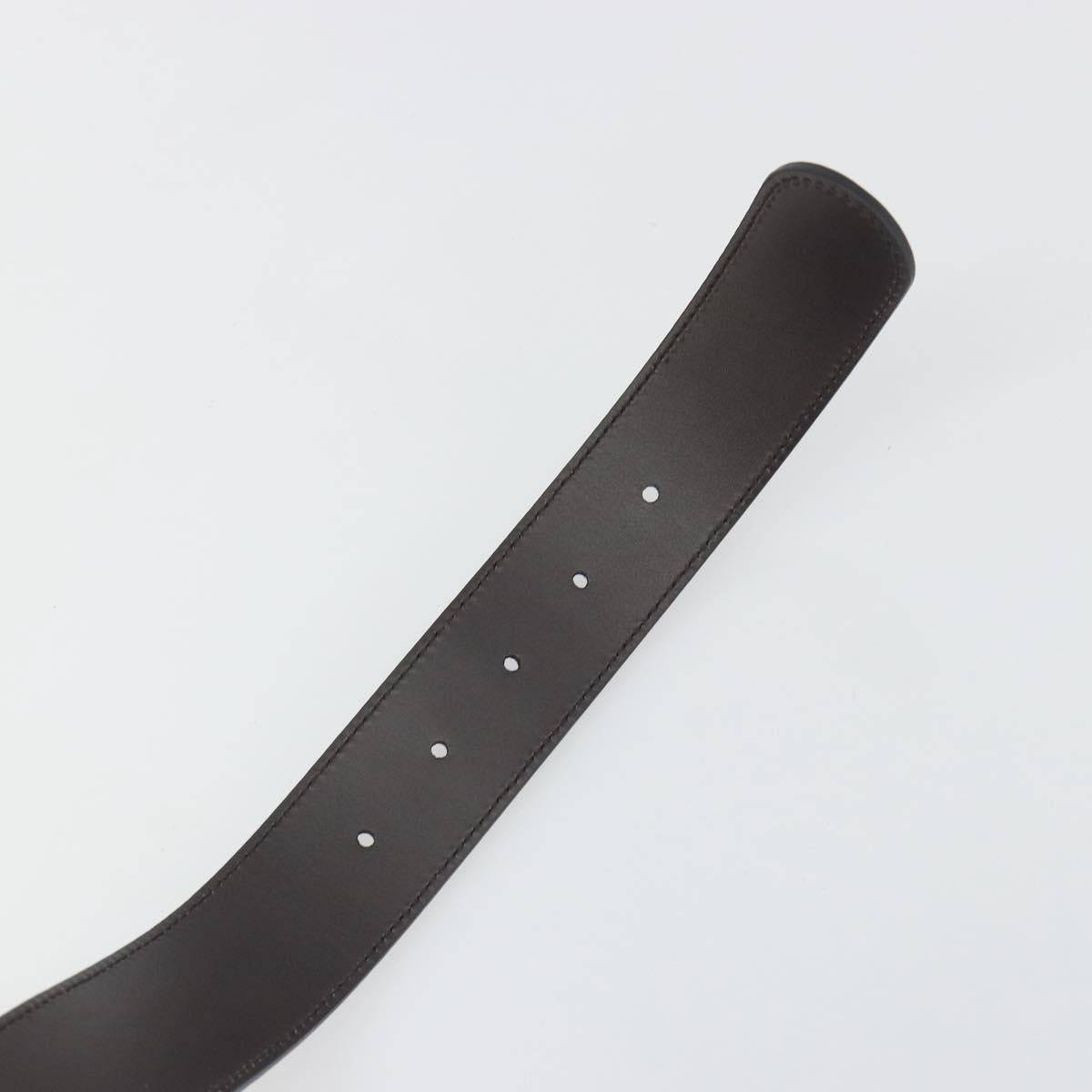 GUCCI GuccissimaGG Interlocking G Belt Leather Black Silver 473030 Auth BA15074V