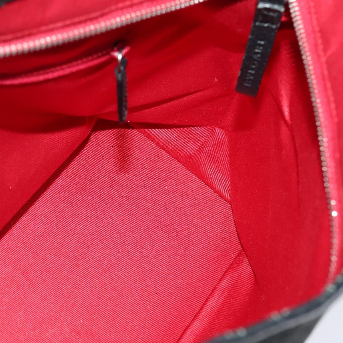 BVLGARI Logo mania Shoulder Bag Canvas Black Auth BA151