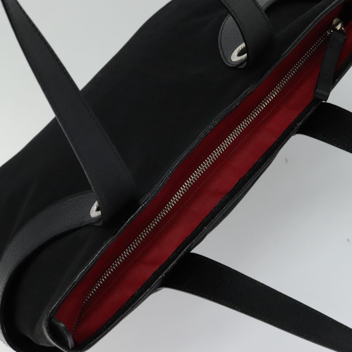 BVLGARI Logo mania Shoulder Bag Canvas Black Auth BA151