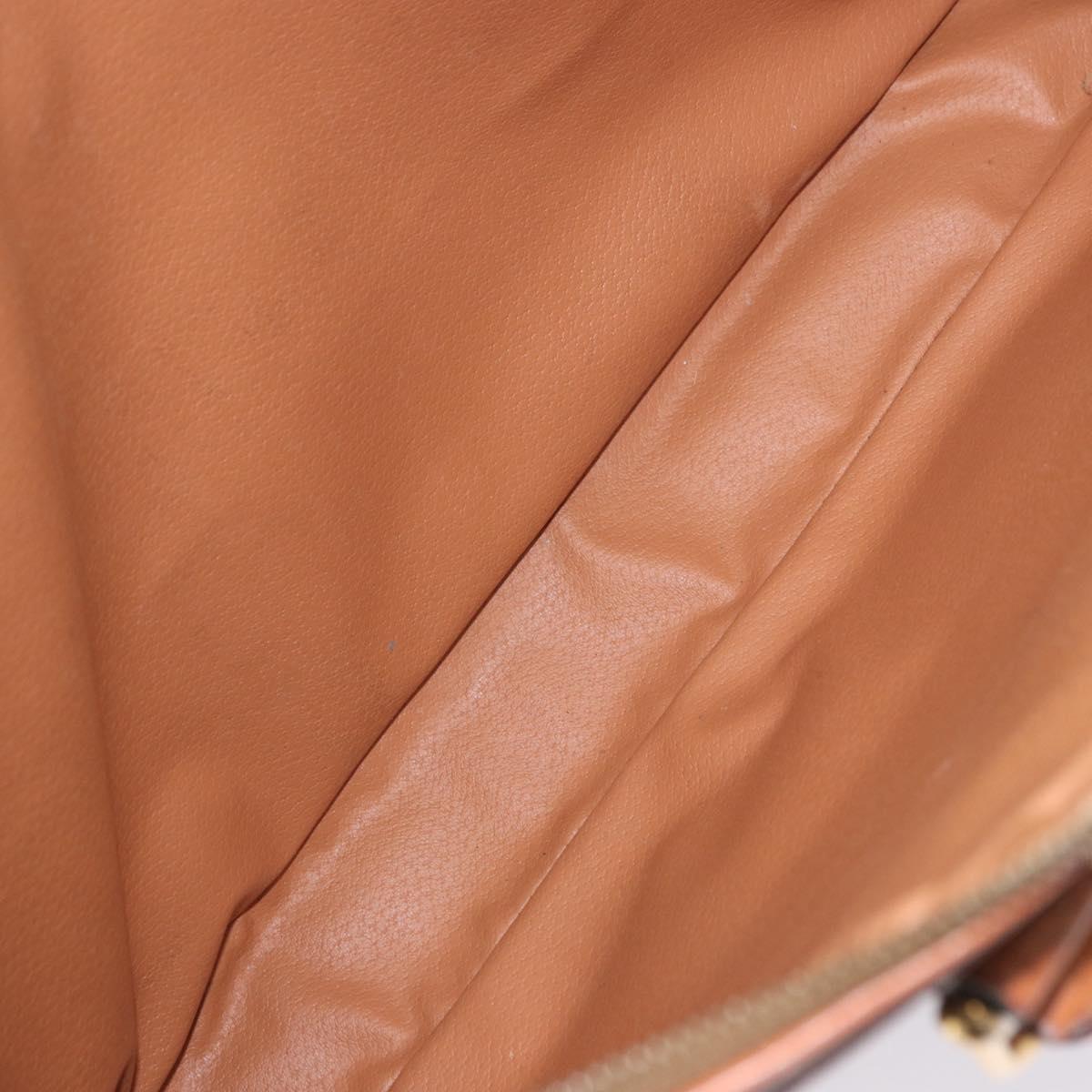 CELINE Macadam Canvas Business Bag PVC Leather Brown Gold Auth BA15102