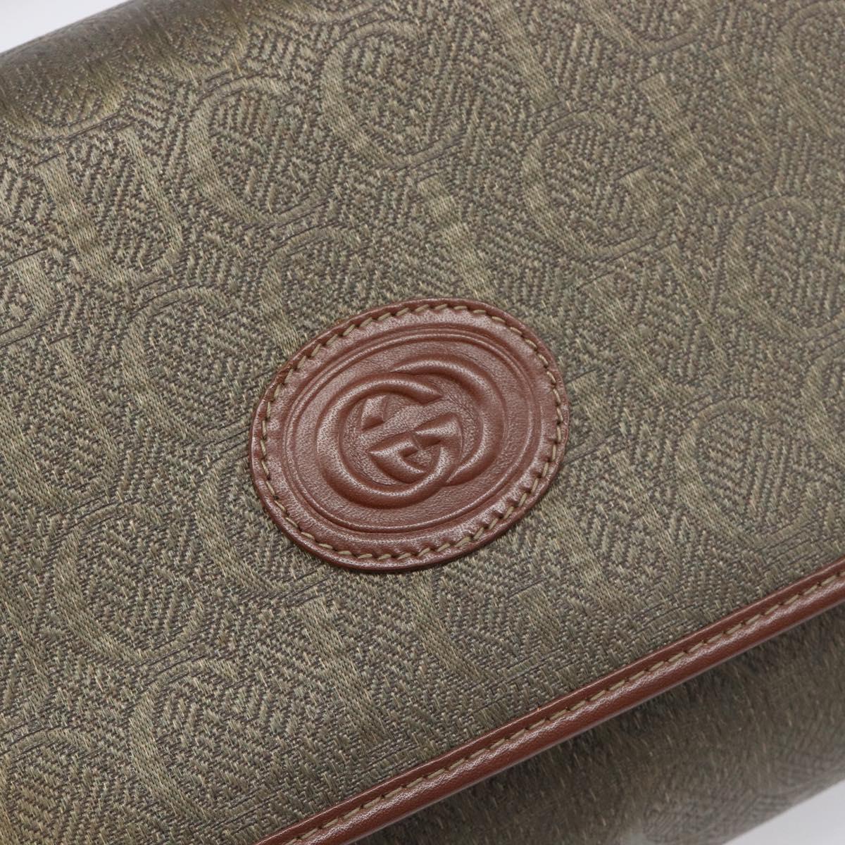 GUCCI Shoulder Bag Canvas Khaki Gold 004 084 0289 Auth BA15104