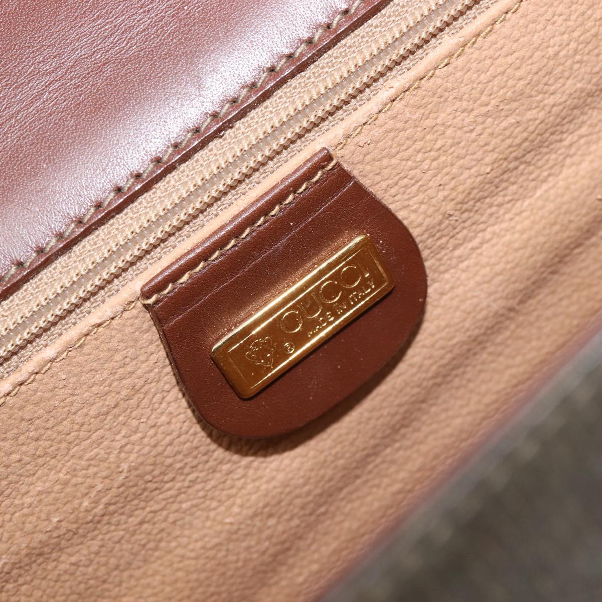 GUCCI Shoulder Bag Canvas Khaki Gold 004 084 0289 Auth BA15104