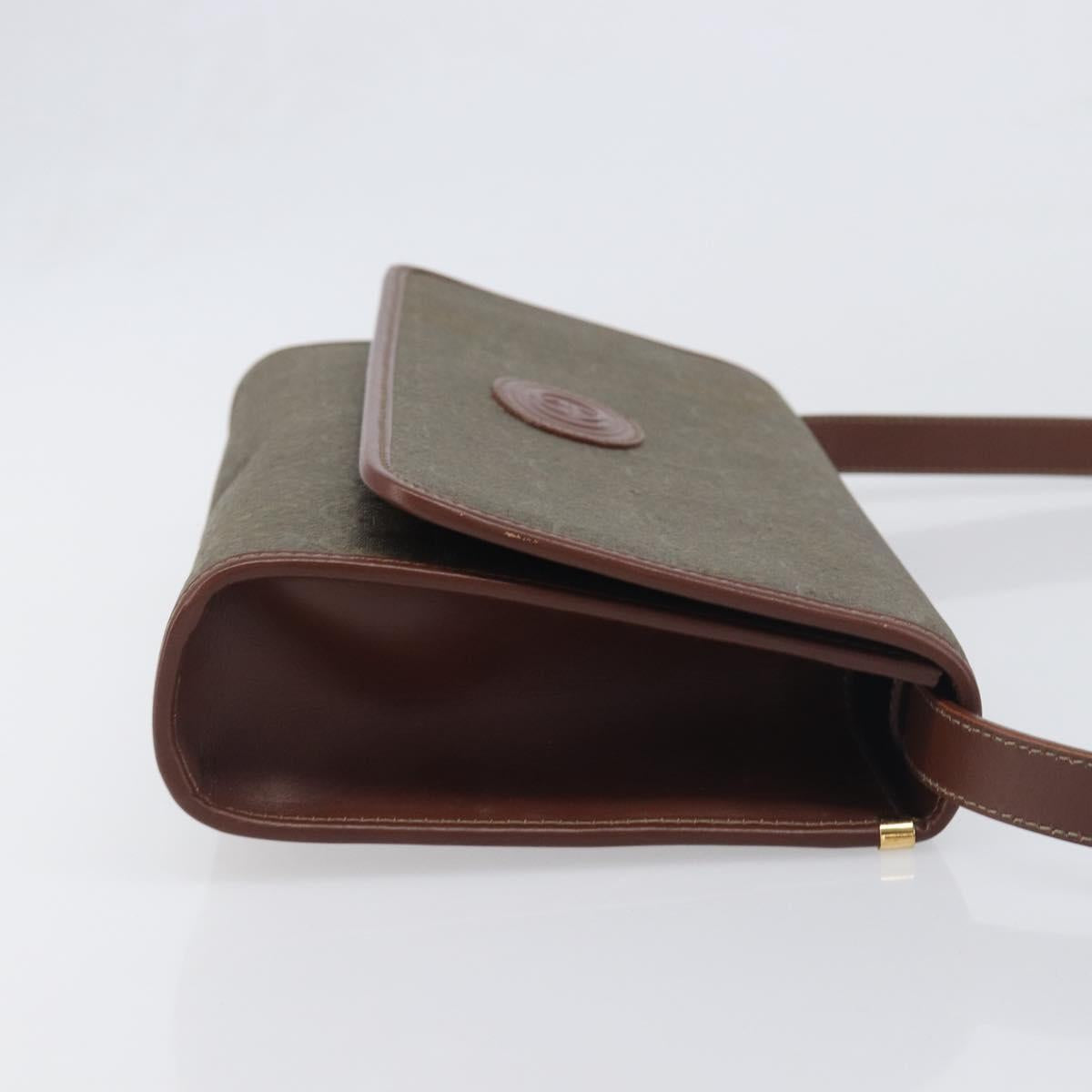 GUCCI Shoulder Bag Canvas Khaki Gold 004 084 0289 Auth BA15104