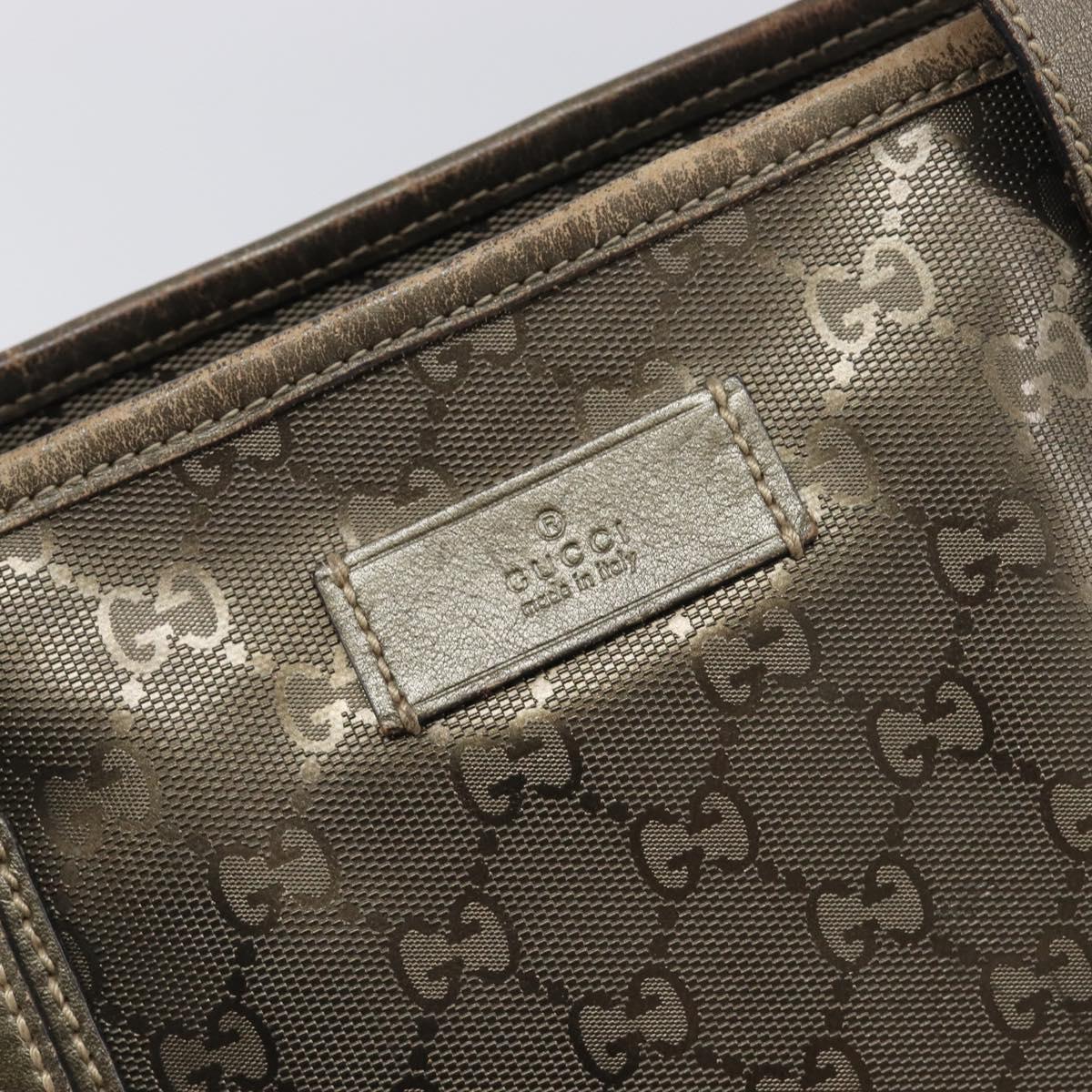 GUCCI GG Implementation Tote Bag PVC Gold Silver 211137 Auth BA15109