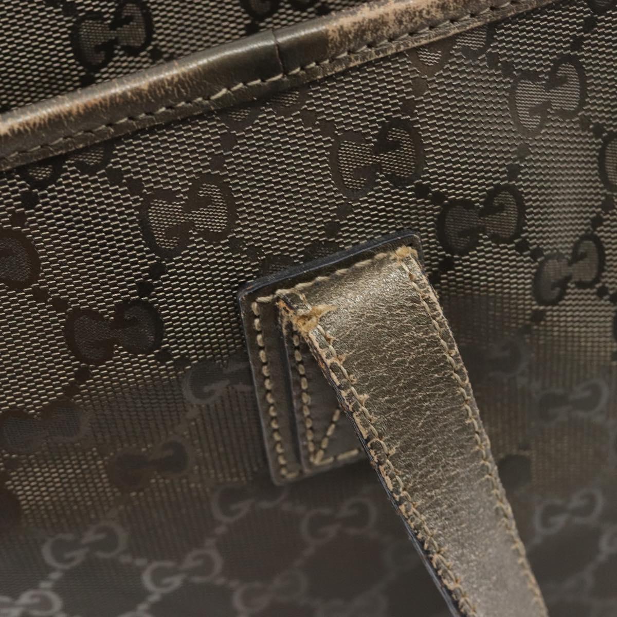 GUCCI GG Implementation Tote Bag PVC Gold Silver 211137 Auth BA15109
