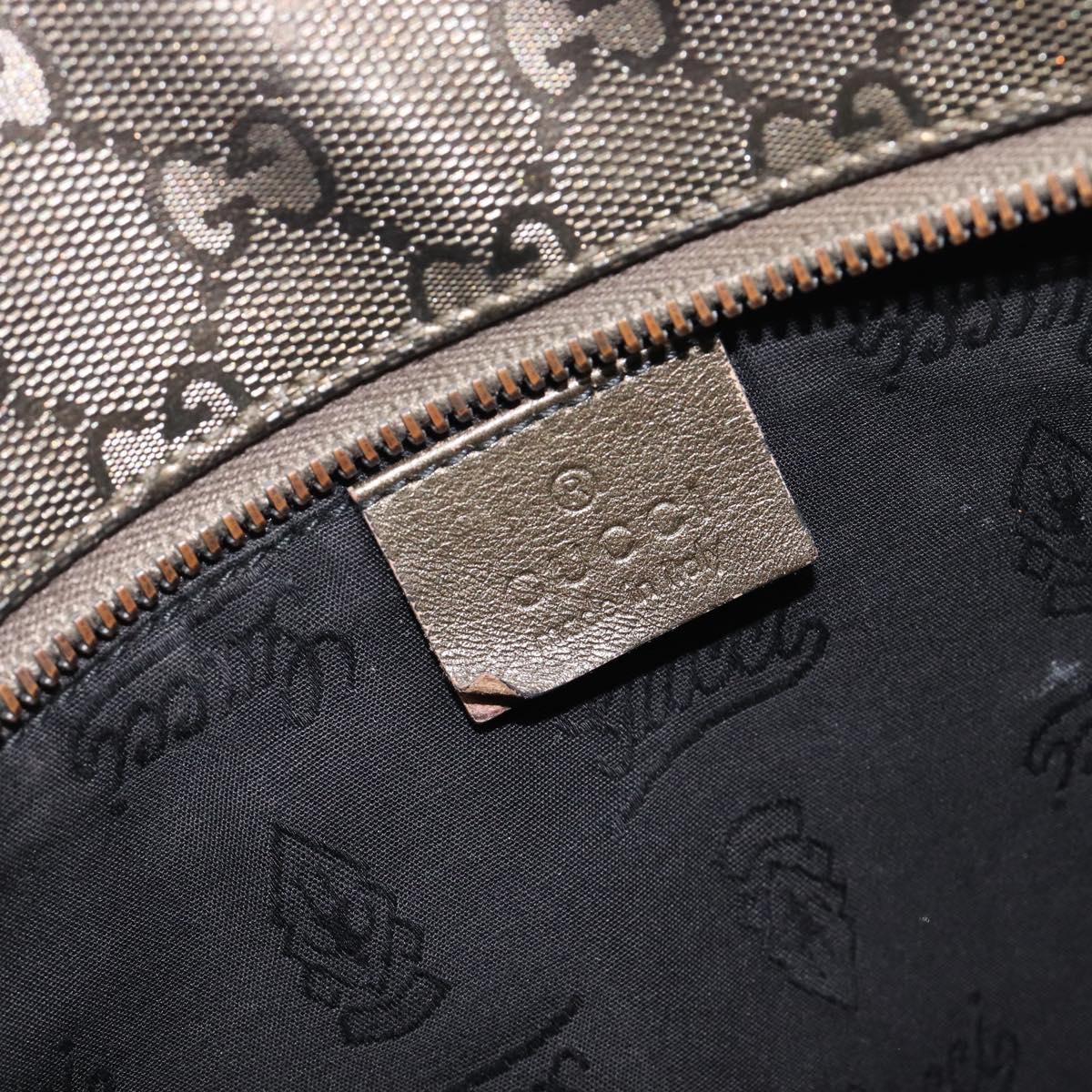 GUCCI GG Implementation Tote Bag PVC Gold Silver 211137 Auth BA15109