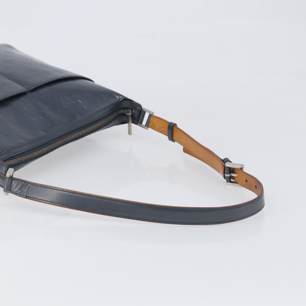 LOUIS VUITTON Monogram Mat Sutter Shoulder Bag Blue M55165 LV Auth BA15117