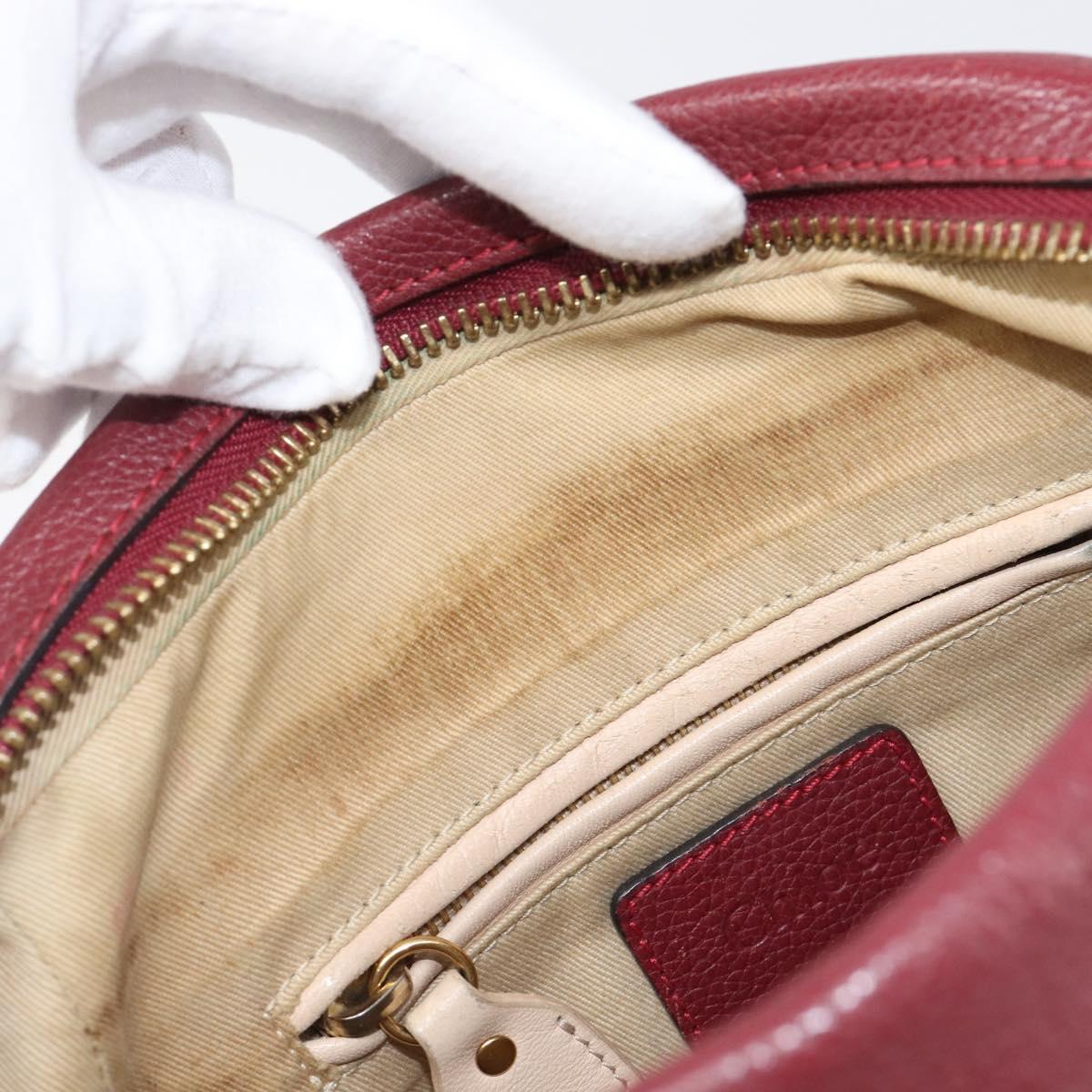 Chloe Paraty Hand Bag Leather 2way Bordeaux Gold Auth BA15119