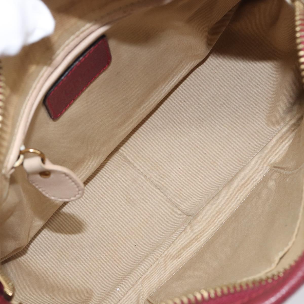 Chloe Paraty Hand Bag Leather 2way Bordeaux Gold Auth BA15119
