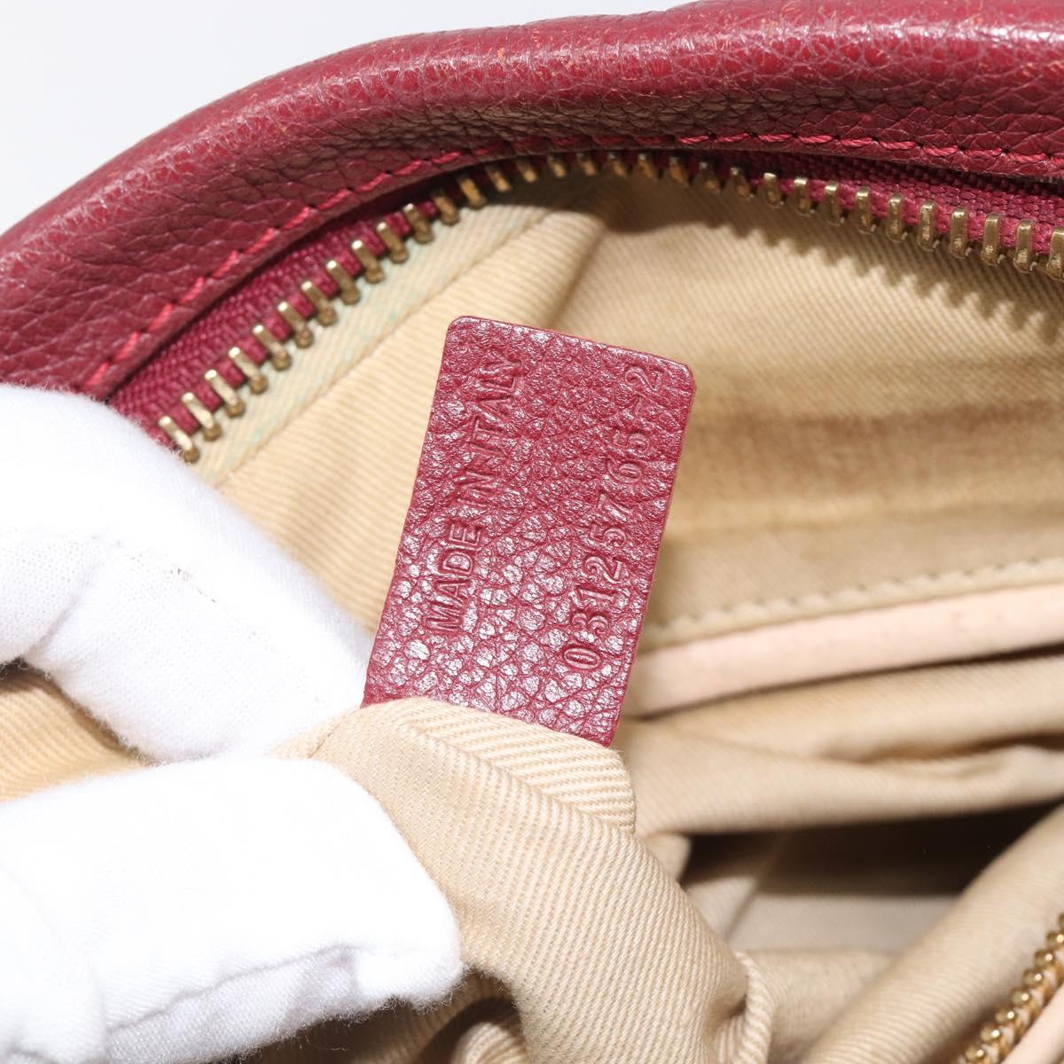Chloe Paraty Hand Bag Leather 2way Bordeaux Gold Auth BA15119