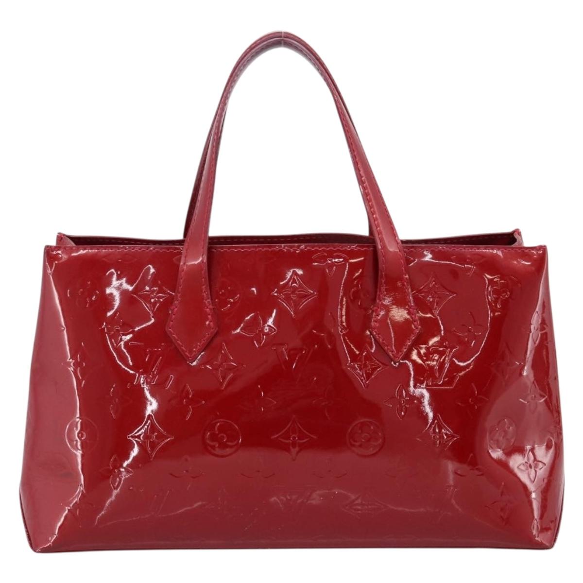 LOUIS VUITTON Monogram Vernis Wilshire PM Bag Pomme D'amour M93642 Auth BA15121