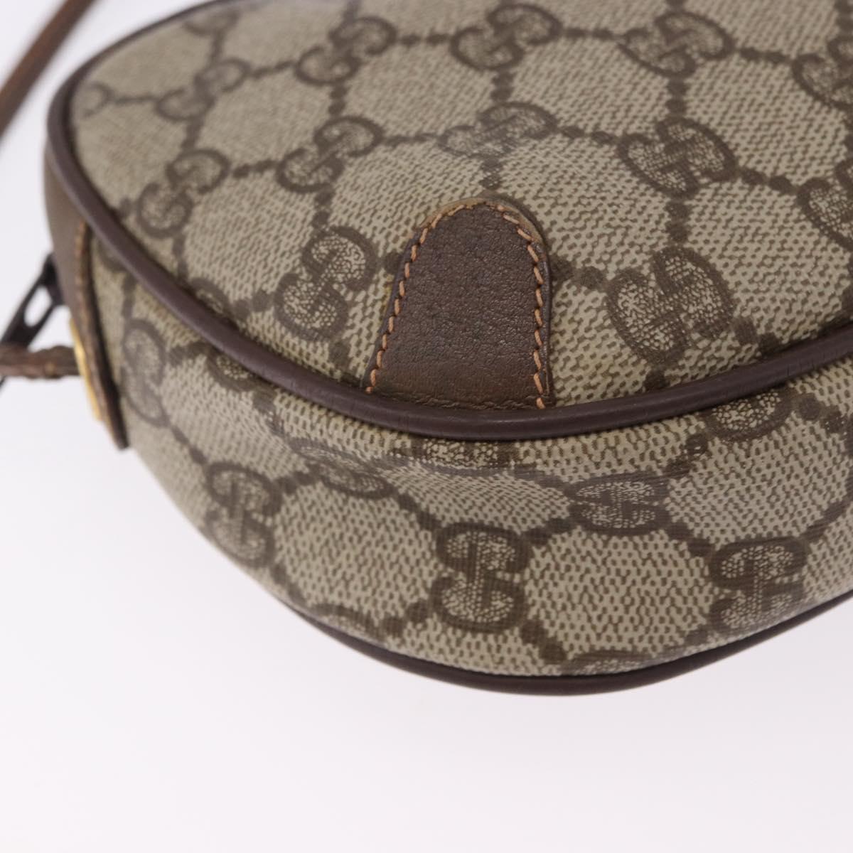 GUCCI GG Supreme Web Sherry Line Bag PVC Beige Gold 156 02 066 Auth BA15124