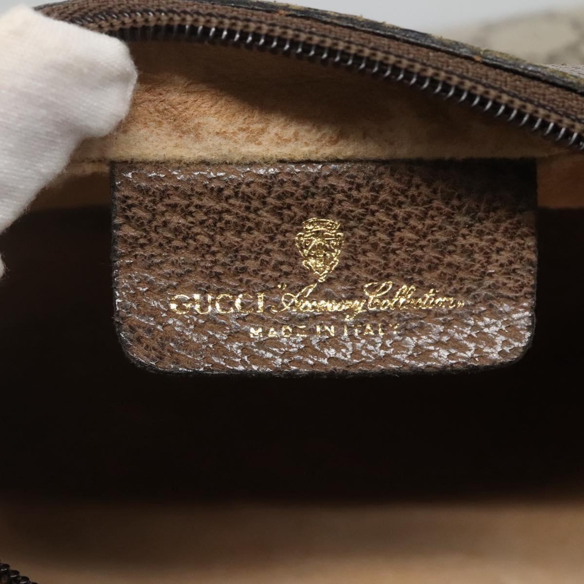 GUCCI GG Supreme Web Sherry Line Clutch Bag PVC Beige Gold 22 01 012 Auth BA1513
