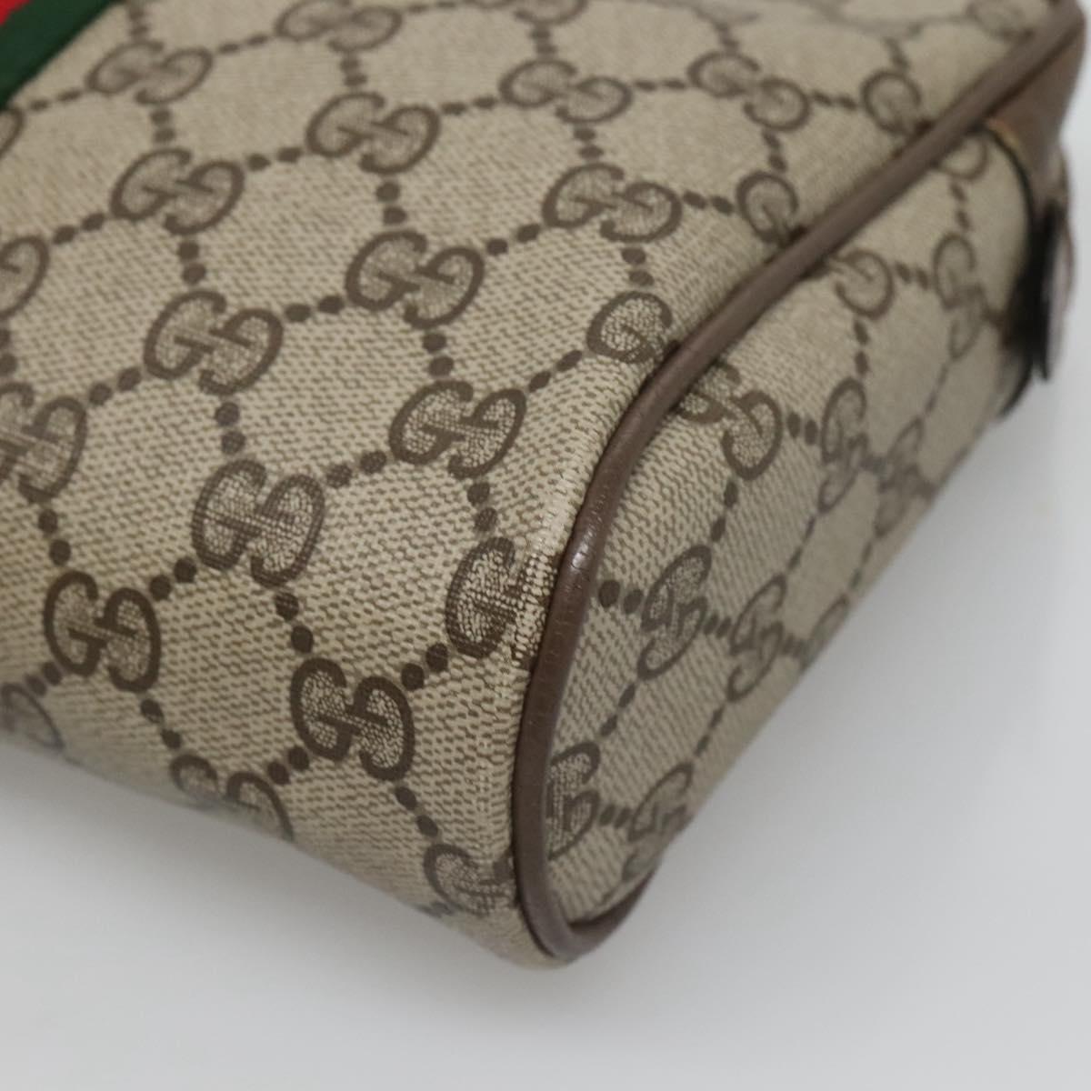 GUCCI GG Supreme Web Sherry Line Clutch Bag PVC Beige Gold 22 01 012 Auth BA1513
