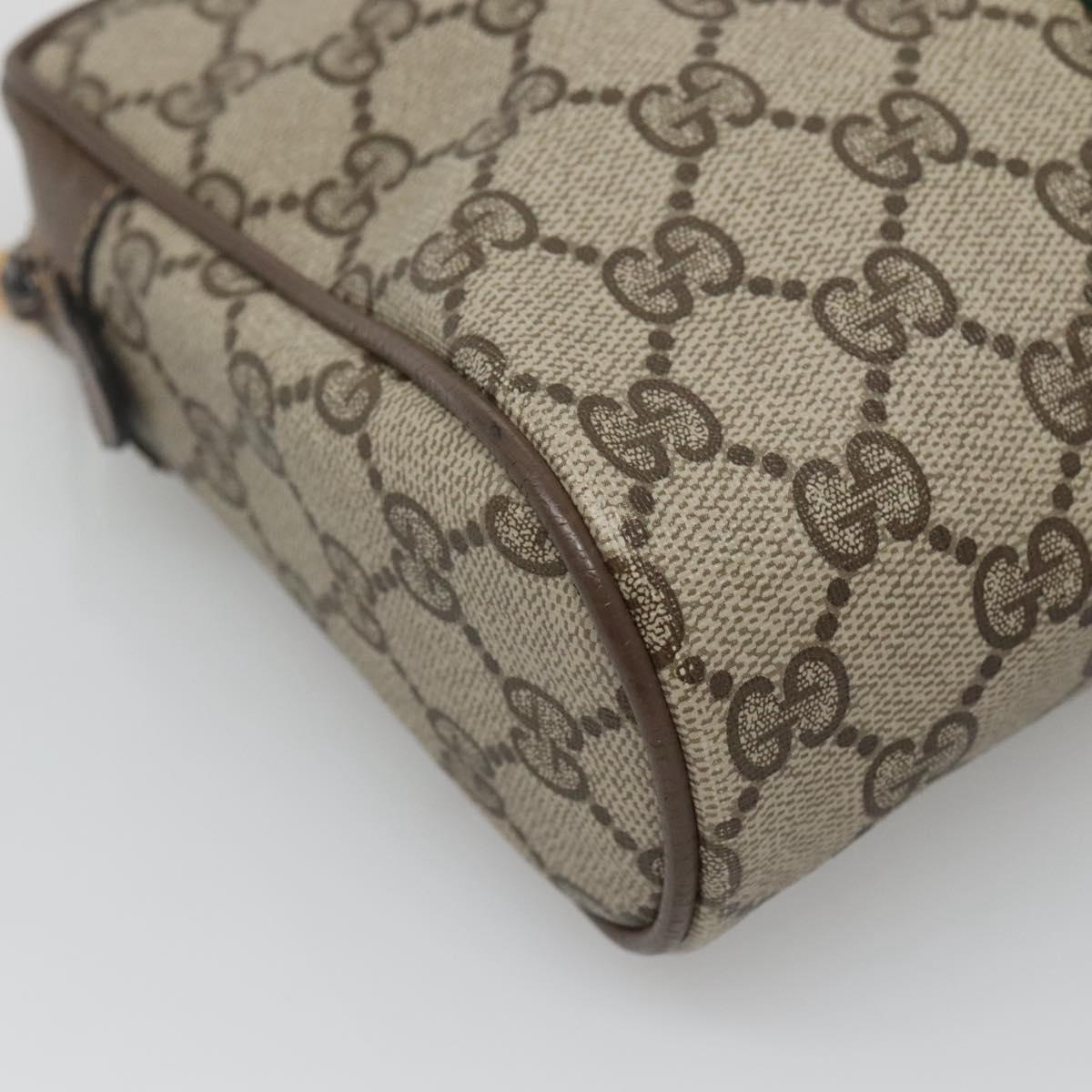 GUCCI GG Supreme Web Sherry Line Clutch Bag PVC Beige Gold 22 01 012 Auth BA1513