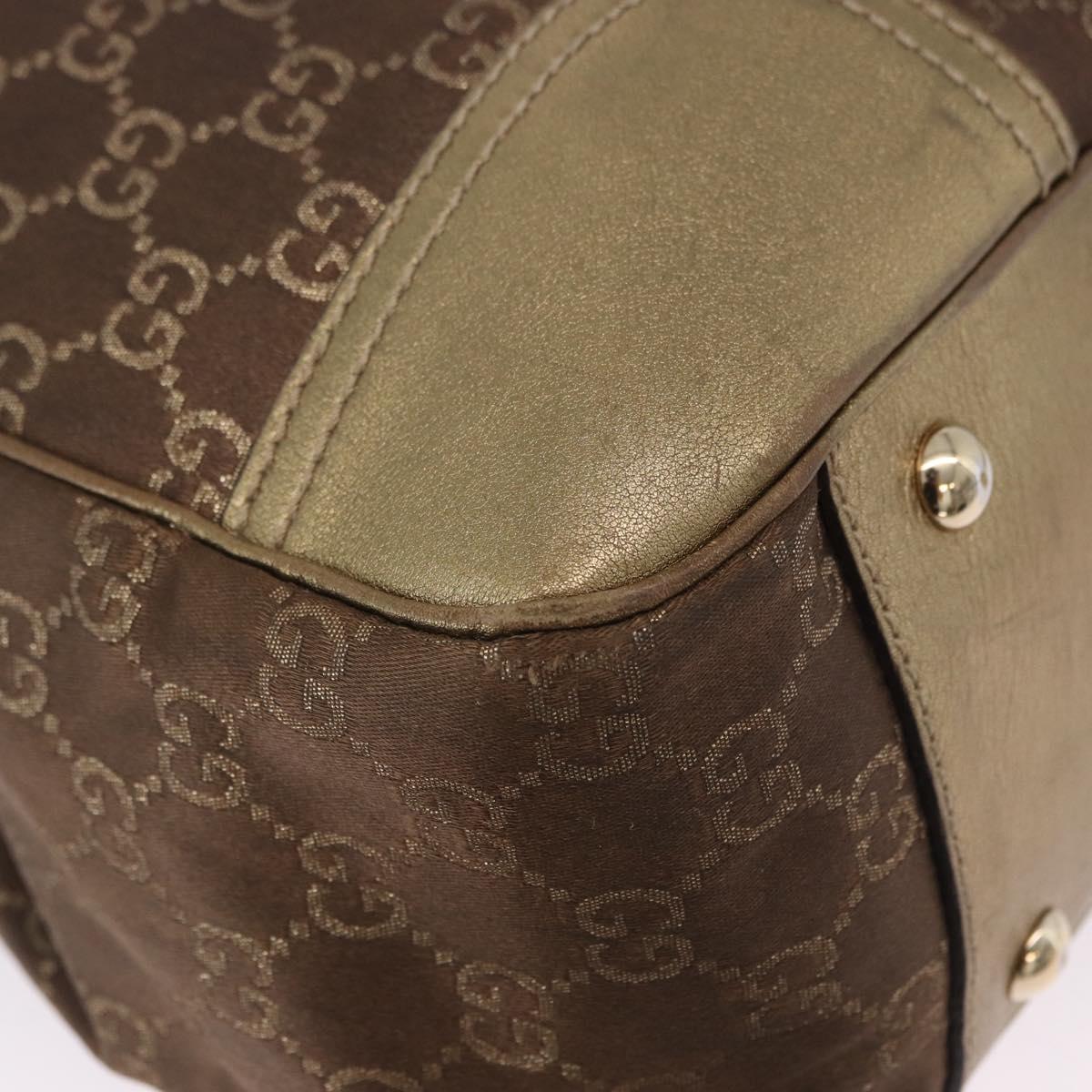 GUCCI GG Canvas Princie Tote Bag Brown Gold 163805 Auth BA15130