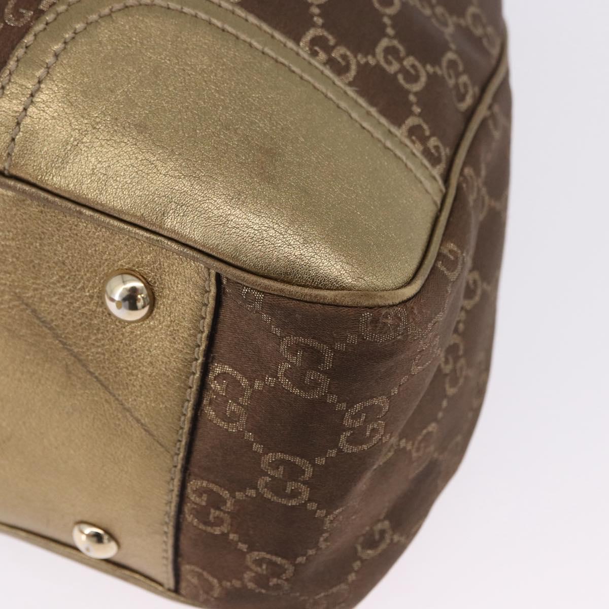 GUCCI GG Canvas Princie Tote Bag Brown Gold 163805 Auth BA15130