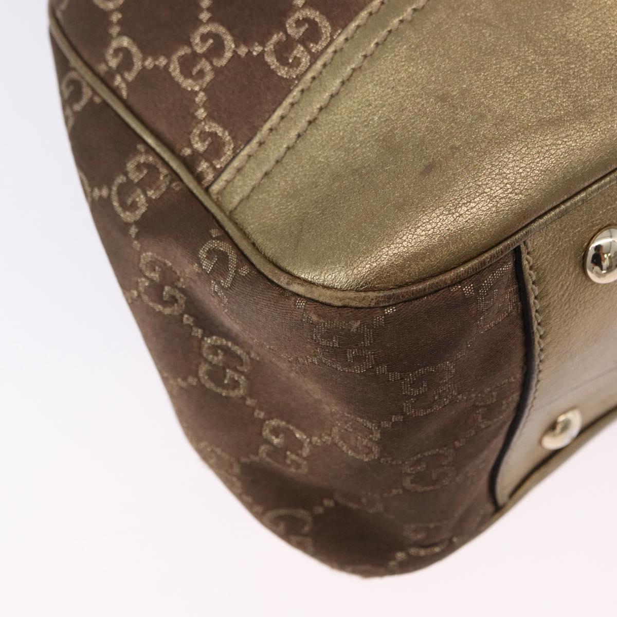 GUCCI GG Canvas Princie Tote Bag Brown Gold 163805 Auth BA15130