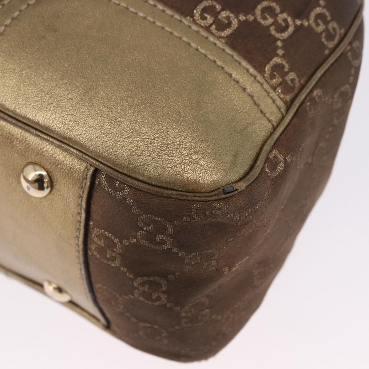 GUCCI GG Canvas Princie Tote Bag Brown Gold 163805 Auth BA15130