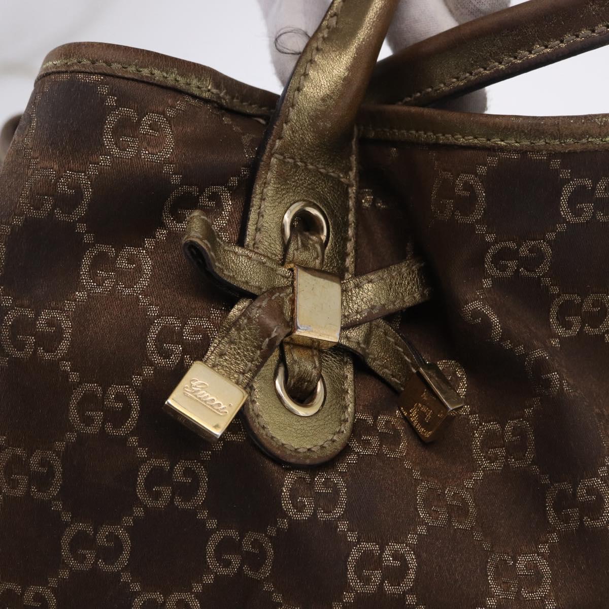 GUCCI GG Canvas Princie Tote Bag Brown Gold 163805 Auth BA15130