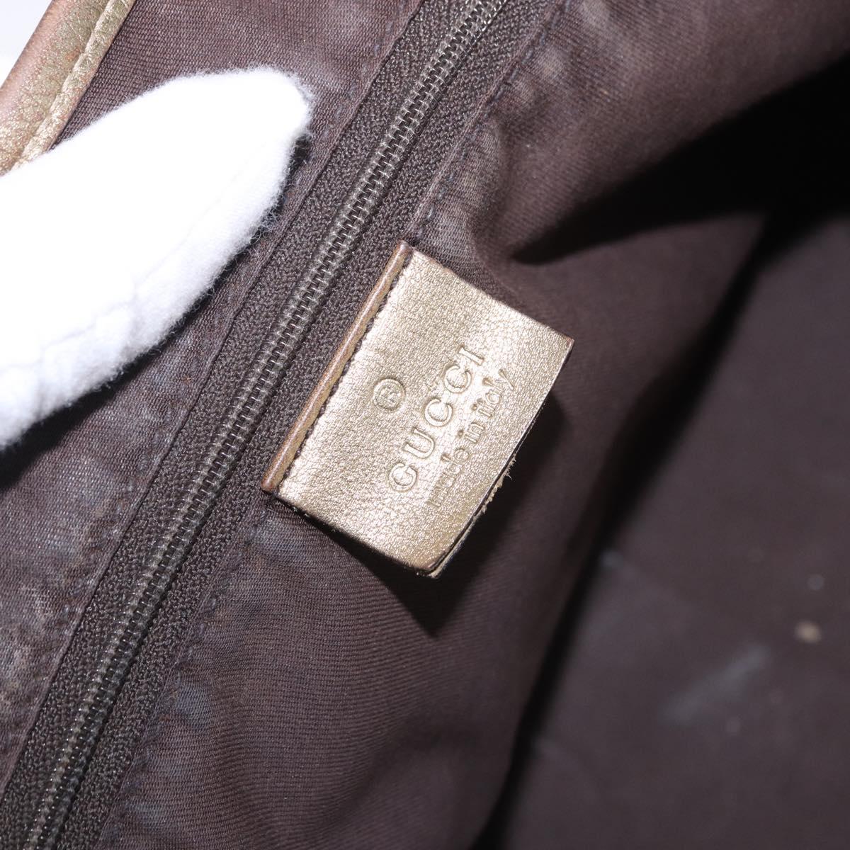 GUCCI GG Canvas Princie Tote Bag Brown Gold 163805 Auth BA15130
