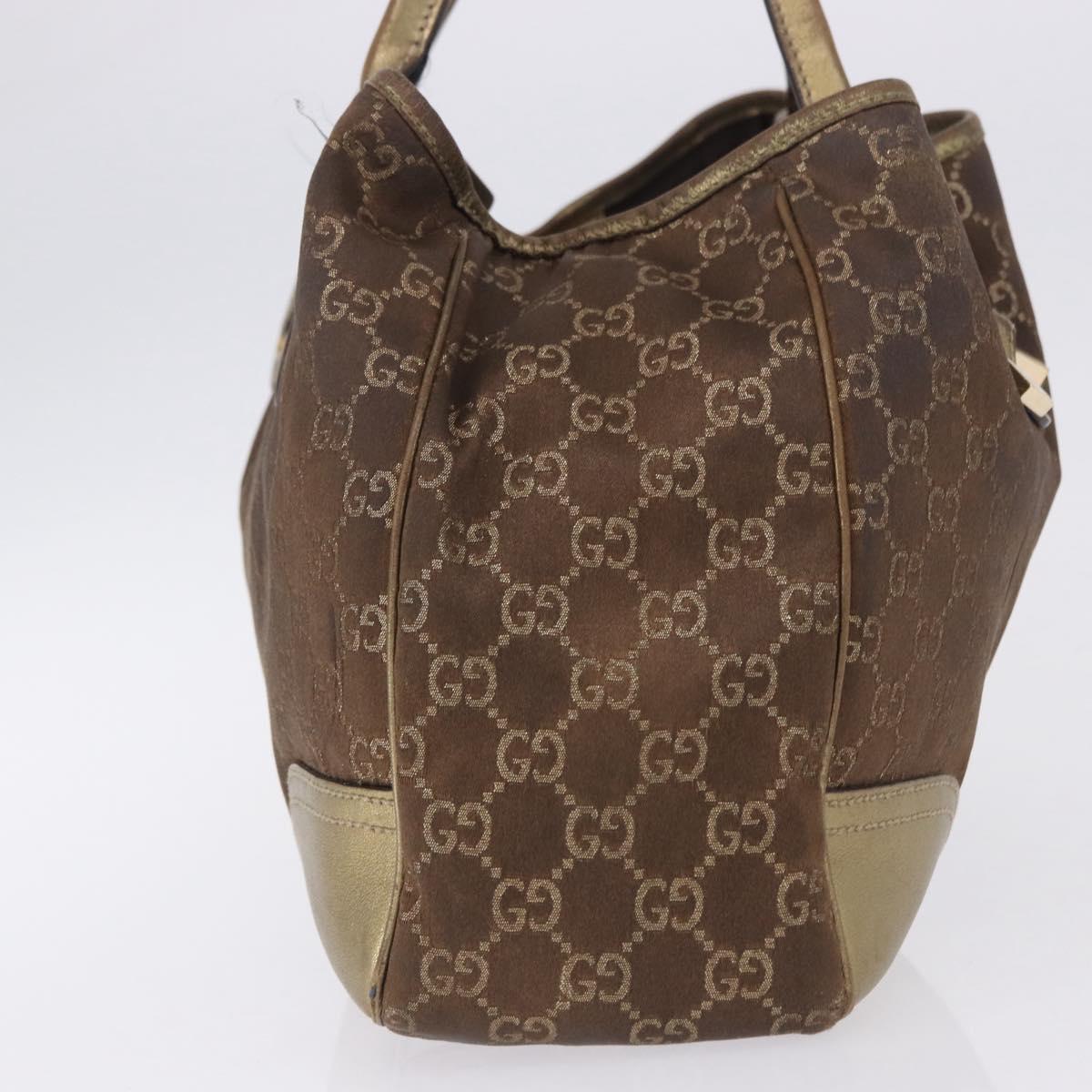 GUCCI GG Canvas Princie Tote Bag Brown Gold 163805 Auth BA15130