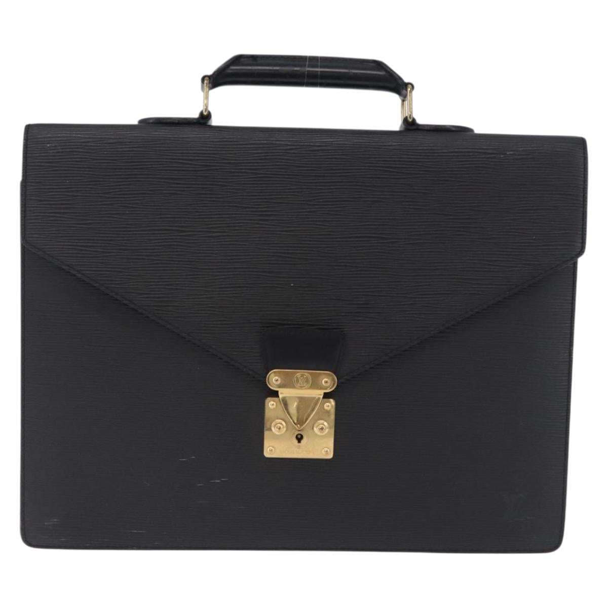 LOUIS VUITTON Epi Serviette Conseiller Business Bag Black M54422 LV Auth BA15133