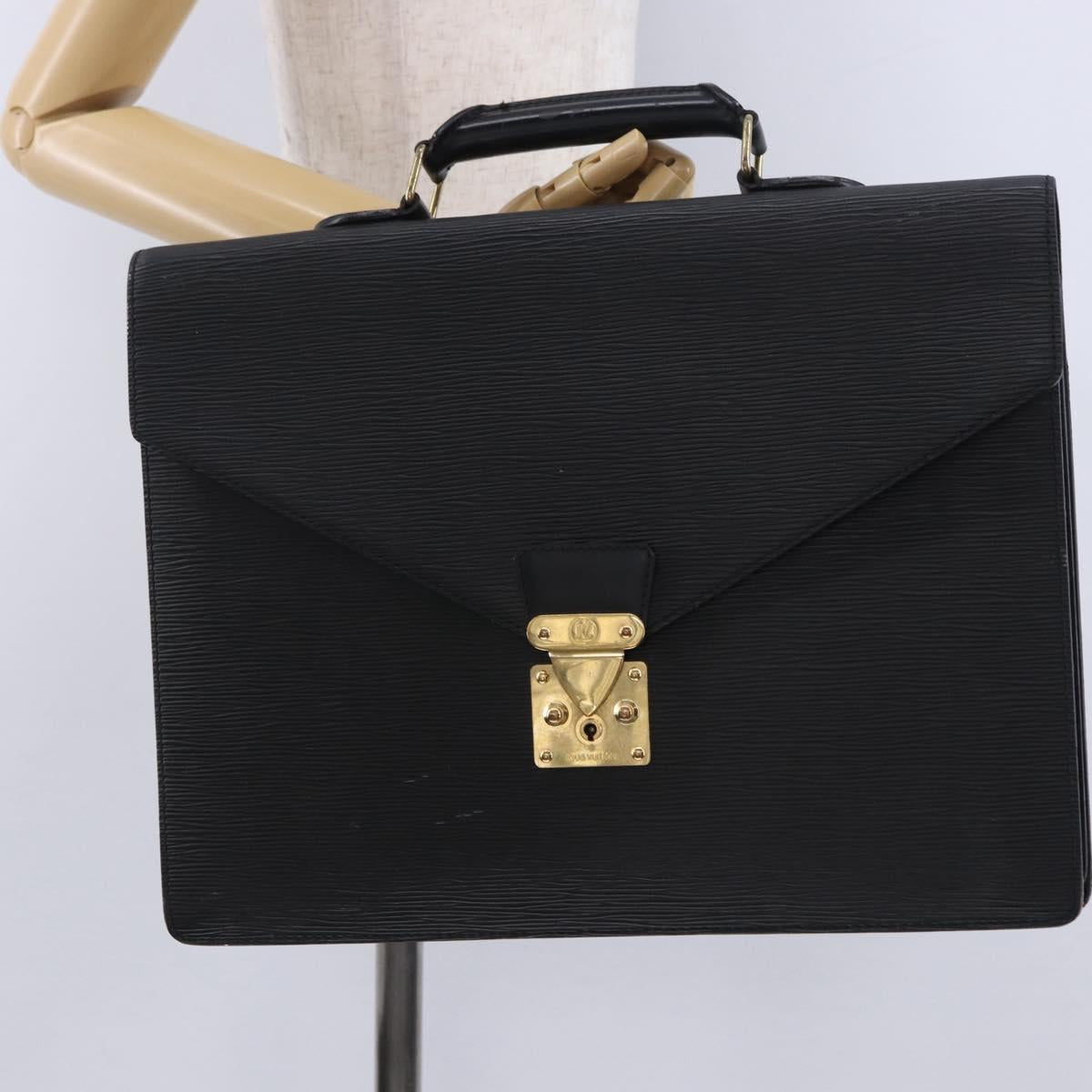 LOUIS VUITTON Epi Serviette Conseiller Business Bag Black M54422 LV Auth BA15133