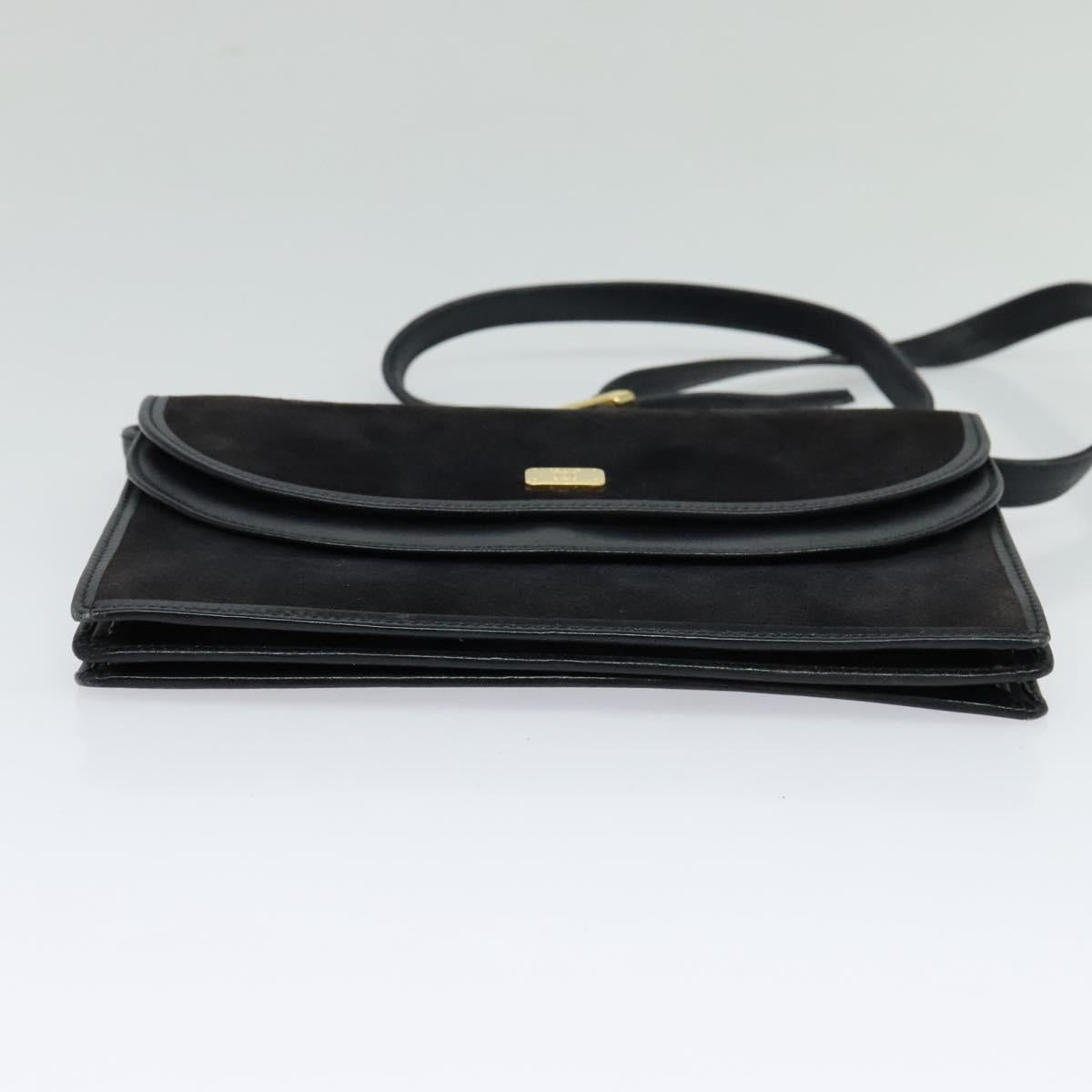 CELINE Shoulder Bag Suede Navy Auth BA1514