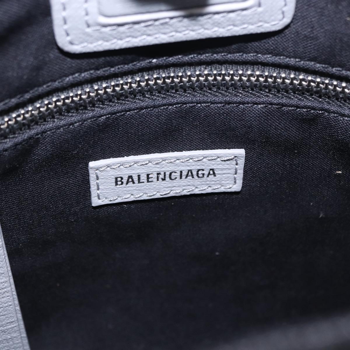 BALENCIAGA Shopping Tote Bag XXS Leather 2way Gray Silver 555140 Auth BA15153V