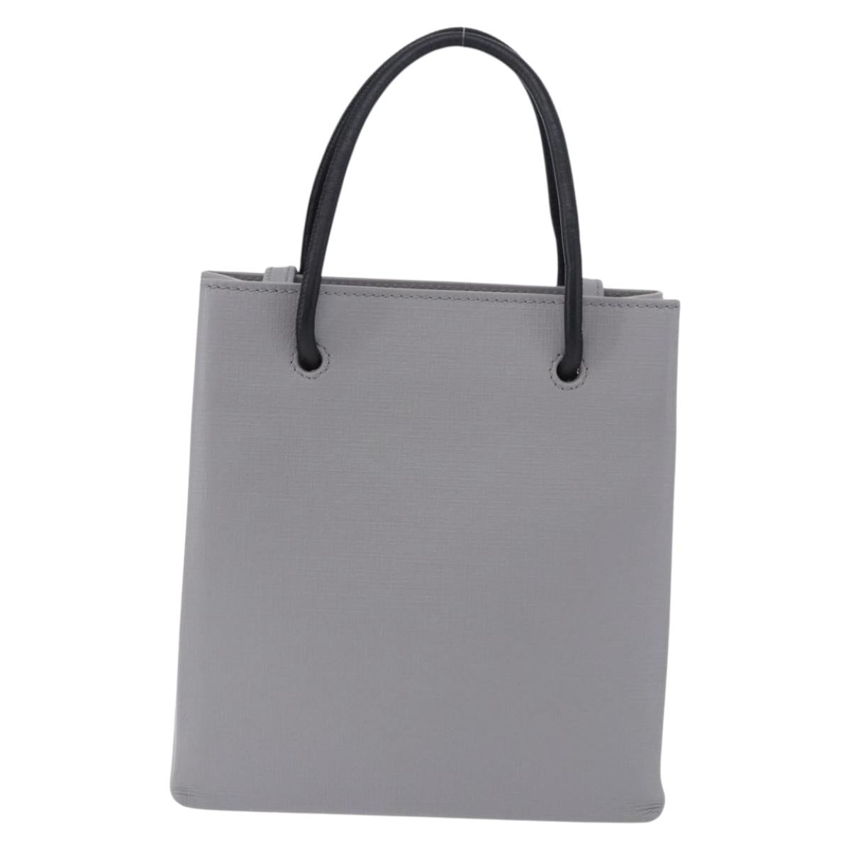 BALENCIAGA Shopping Tote Bag XXS Leather 2way Gray Silver 555140 Auth BA15153V