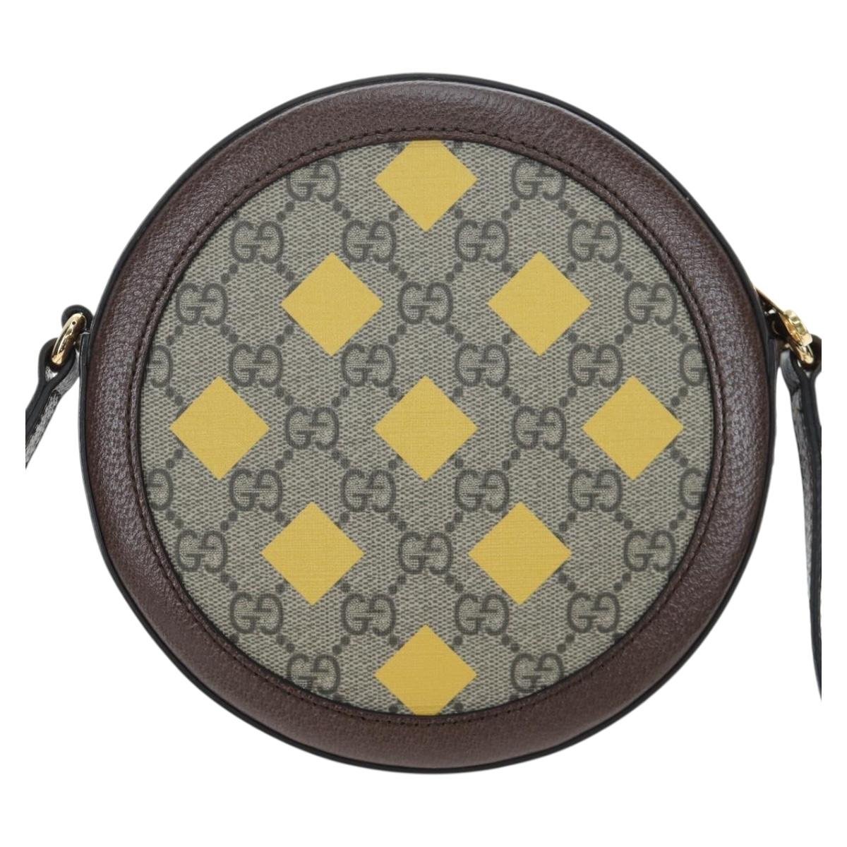 GUCCI GG Supreme Shoulder Bag PVC Beige Gold 574978 Auth BA15155M