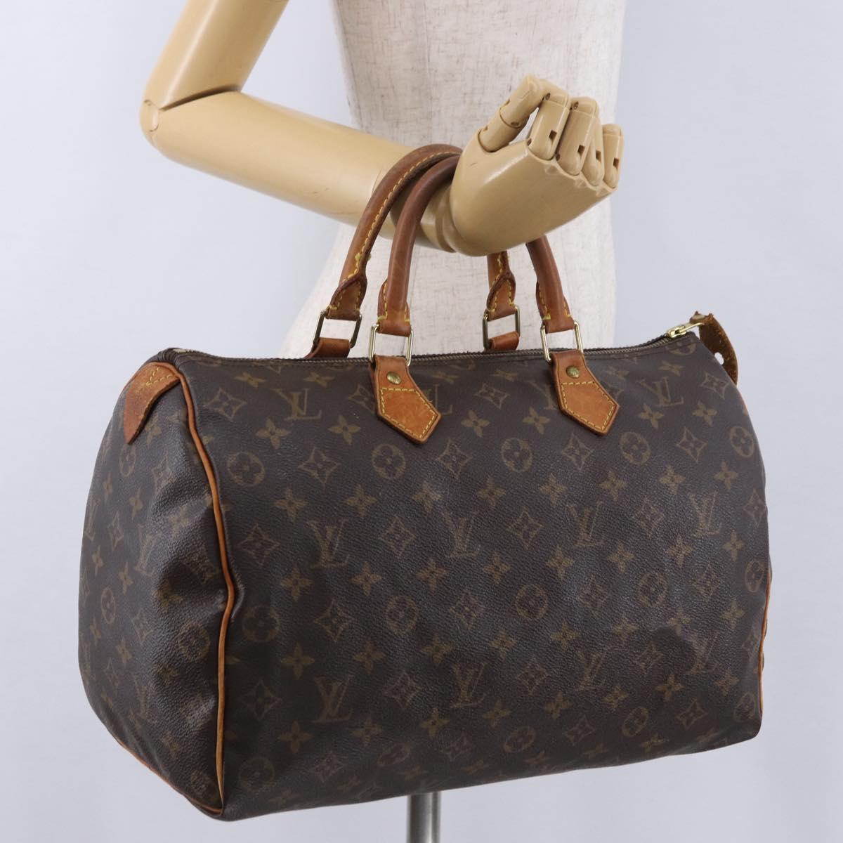 LOUIS VUITTON Monogram Speedy 35 Hand Bag M41524 LV Auth BA15156