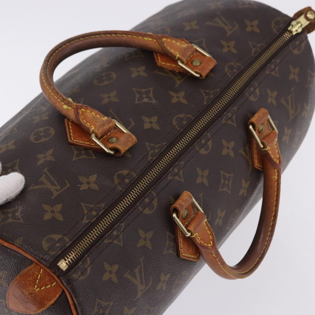 LOUIS VUITTON Monogram Speedy 35 Hand Bag M41524 LV Auth BA15156