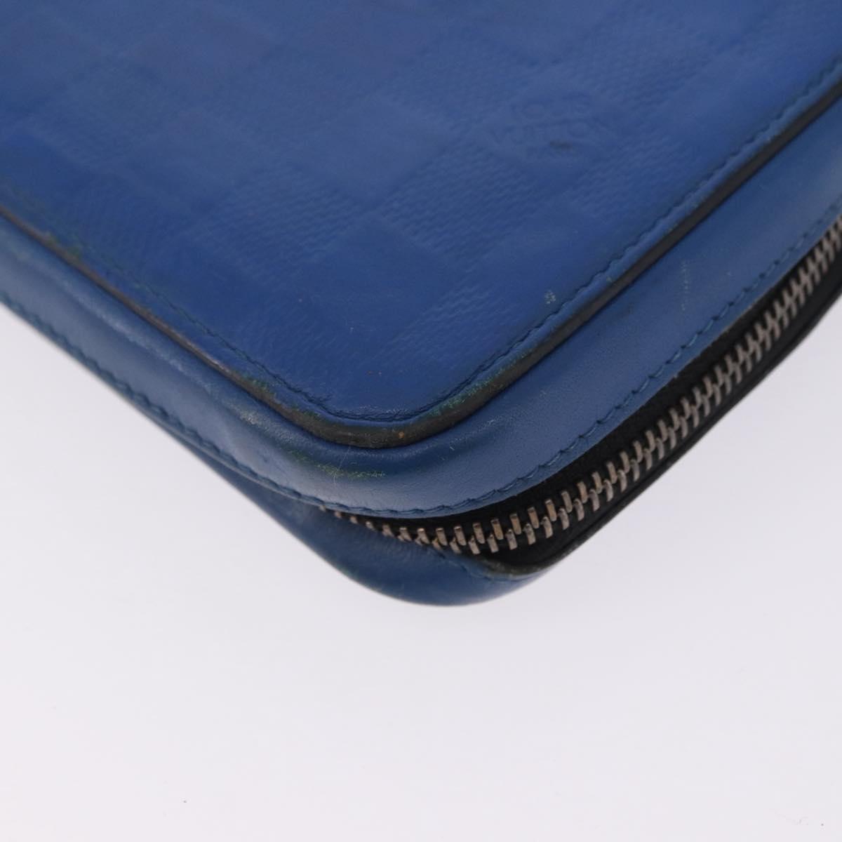 LOUIS VUITTON Damier Infini Zippy XL Travel Case Blue N60079 LV Auth BA15157